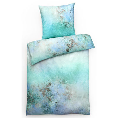 Mako Satin Bettwäsche Aqua Grün aus 100% Baumwolle
