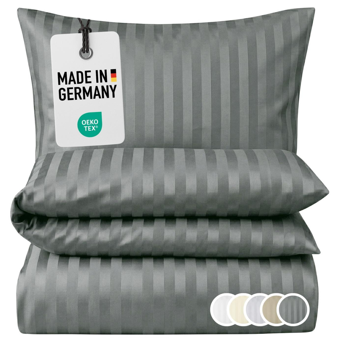 Damast Bettwäsche 135x200 cm aus 100% Baumwolle...