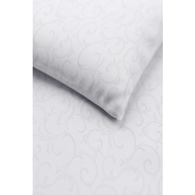 Damast Bettwäsche aus 100% Baumwolle - Ornamente Modern Weiß