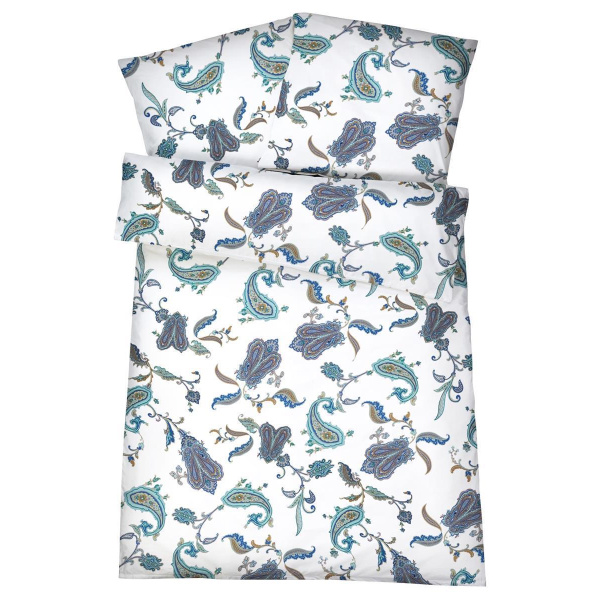Mako-Satin Bettwäsche aus 100% Baumwolle - Paisley Türkis