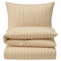 Seersucker Bettwäsche 135x200 cm aus 100% Baumwolle – Streifen Creme