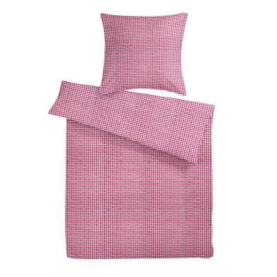 Seersucker Bettwäsche 135x200 cm aus 100% Baumwolle – Züchen Rot