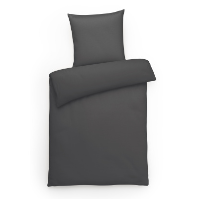 Interlock-Jersey Bettwäsche 135x200 cm aus 100% Baumwolle – Anthrazit