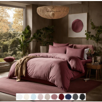 Interlock-Jersey Bettwäsche 135x200 cm aus 100% Baumwolle – Rosenholz Uni
