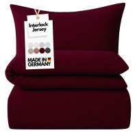 Interlock-Jersey Bettwäsche 155x220 cm aus 100% Baumwolle – Bordeaux-Rot