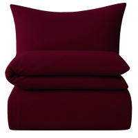 Interlock-Jersey Bettwäsche 155x220 cm aus 100% Baumwolle – Bordeaux-Rot