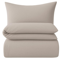 Interlock-Jersey Bettwäsche 135x200 cm aus 100% Baumwolle – Kiesel Uni
