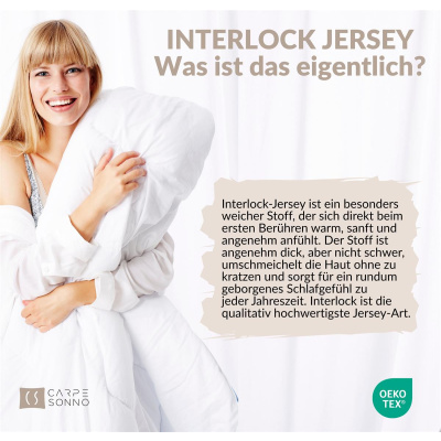 Interlock-Jersey Bettwäsche 155x220 cm aus 100% Baumwolle – Rauchblau