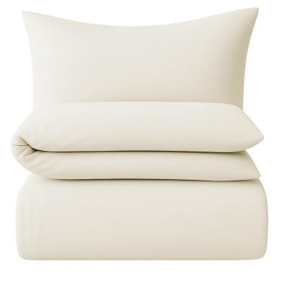 Interlock-Jersey Bettwäsche 155x220 cm aus 100% Baumwolle – Creme Uni
