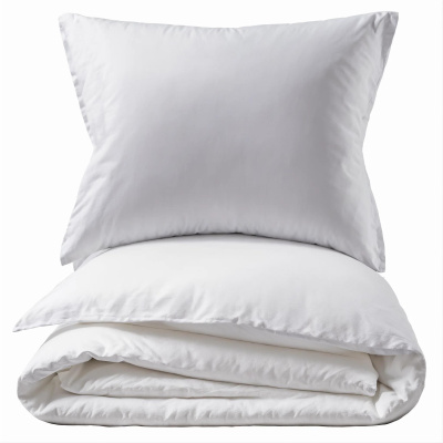 Biber Bettwäsche 135x200 cm aus 100% Baumwolle – Weiß Uni